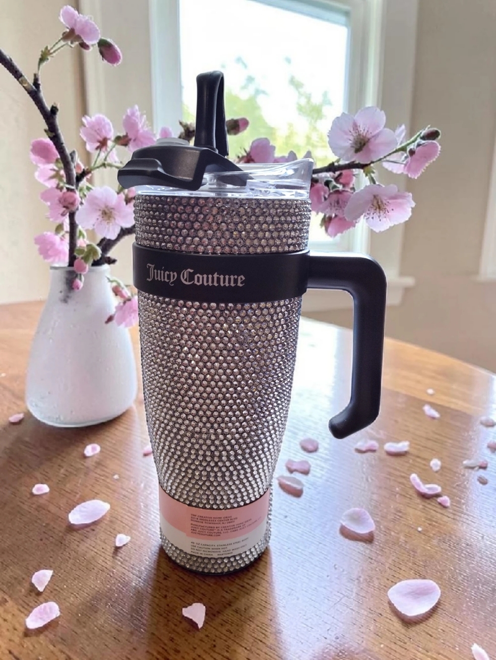 🆕️ Juicy Couture 40oz Silver Rhinestone Tumbler